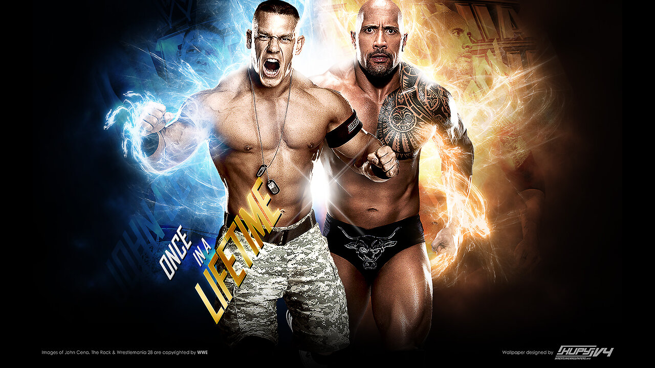 John Cena vs The Rock WrestleMania 28 highlight