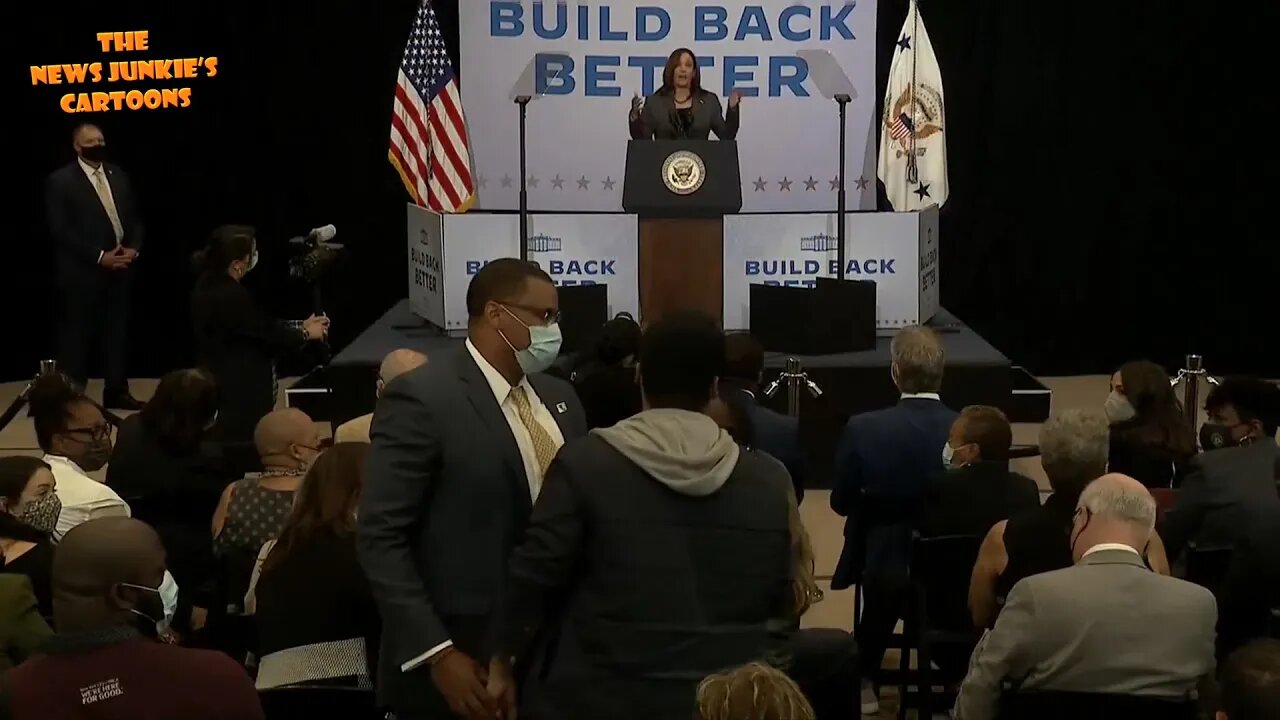 Heckler interrupts VP Harris speech in Bronx, gets escorted out.