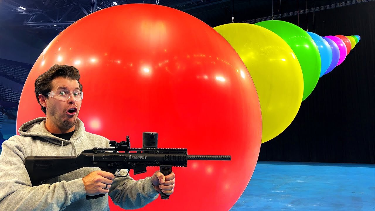 How Many Giant Balloons Stops A Paintball Gun?