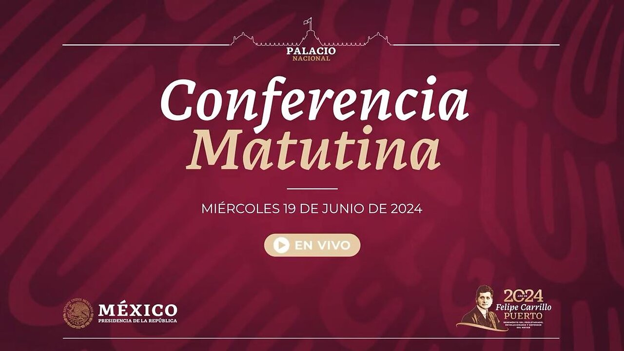 Conferencia de prensa en vivo, desde Palacio Nacional. Miércoles 19 de junio 2024