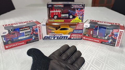 MINIATURAS TRANSFORMERS OPTIMUS PRIME 1/32 E MINIATURA BUMBLEBEE 1/32, CALIFORNIA ACTION, UNBOXING!