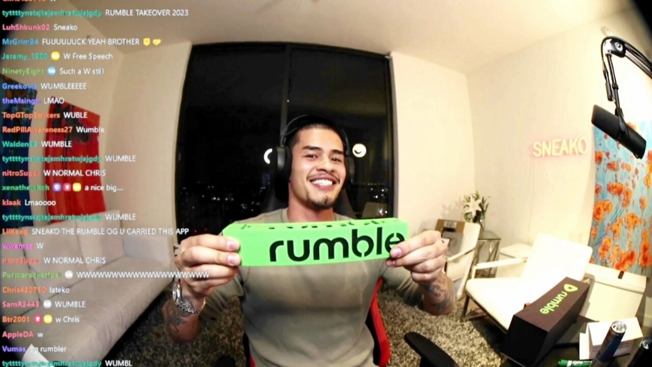 Sneako Receives His 100k Rumble Creators Award