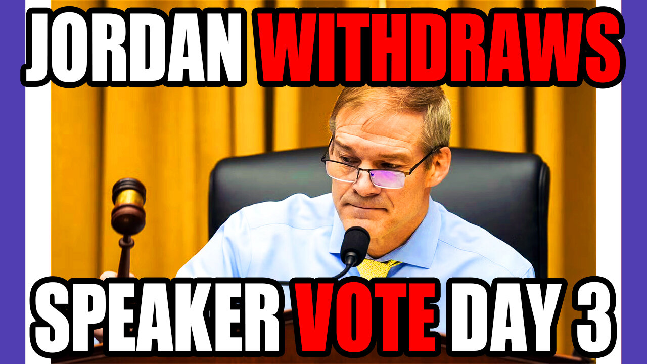 🚨BREAKING: Jordan Withdraws From House Speaker Selection - Day 3 🟠⚪🟣