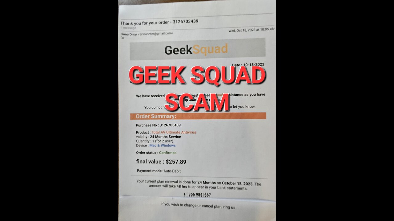 BEWARE GEEK SQUAD SCAM !!!!! DO NOT GIVE THEM YOUR INFO OR REMOTE CONNECT TO YOUR STUFF