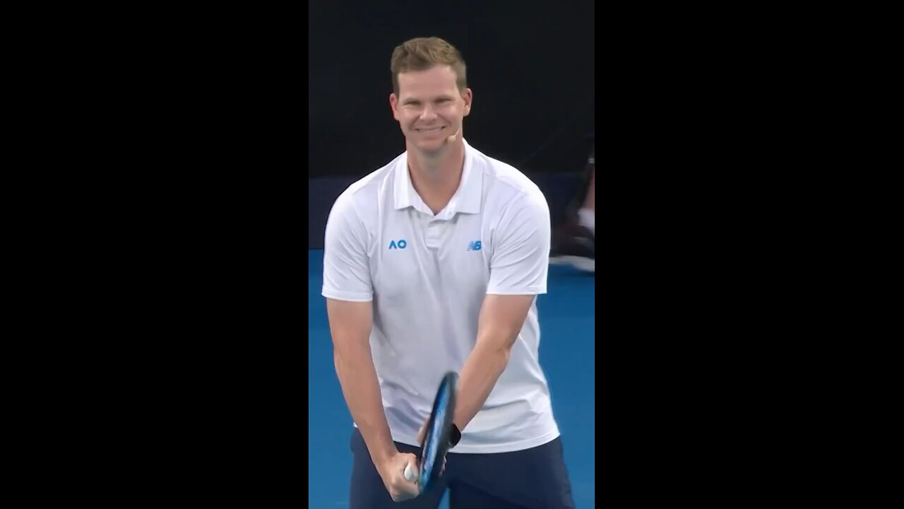 Djokovic and Steve Smith playing tennis