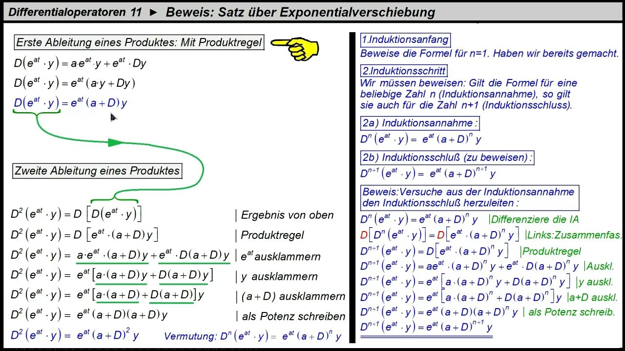 Differentialoperatoren 11 ► Beweis des Theorems über die Exponentialverschiebung