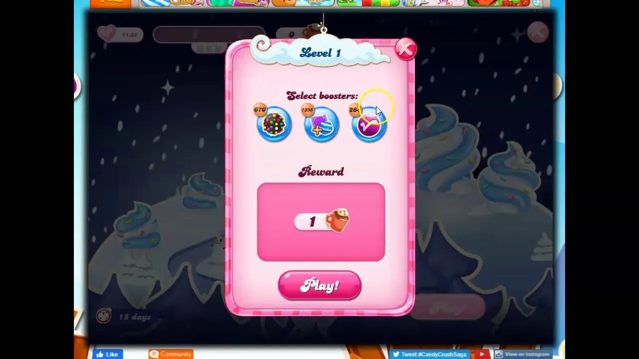 Winter Festival Level 1 Talkthrough for Candy Crush Saga (Level 985)