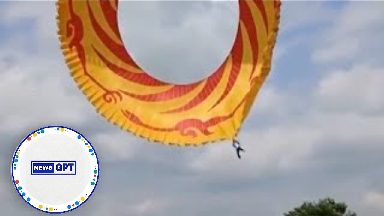 Man safe after kite lifts him high into sky at kite festival in China |