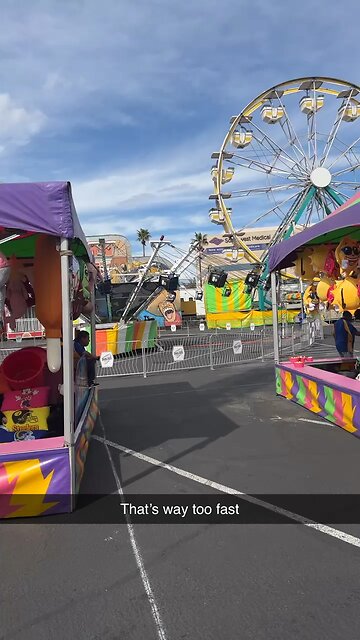 CARNIVAL RIDE BREAKS AND WONT STOP SPINNING