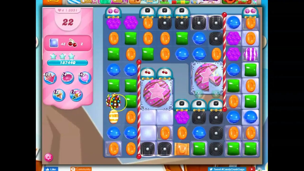 Candy Crush Level 3551 Talkthrough, 35 Moves 0 Boosters