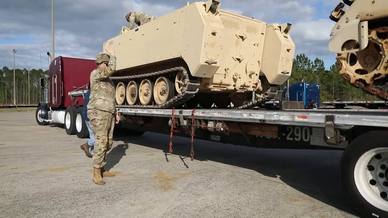 The US Department of Defense has started loading M113 armored personnel carriers for shipment to Ukraine