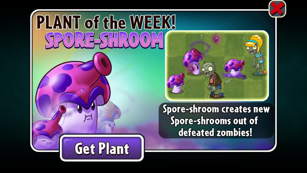 Plants vs Zombies 2 - Penny's Pursuit - Zomboss - Spore-shroom - October 2022