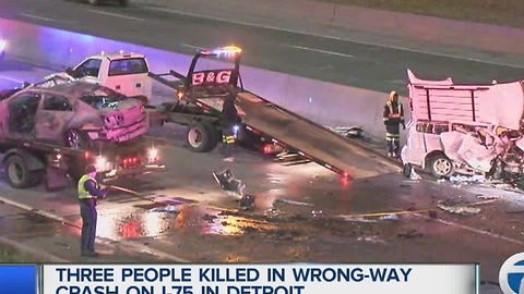 Three killed in wrong way crash on I-75