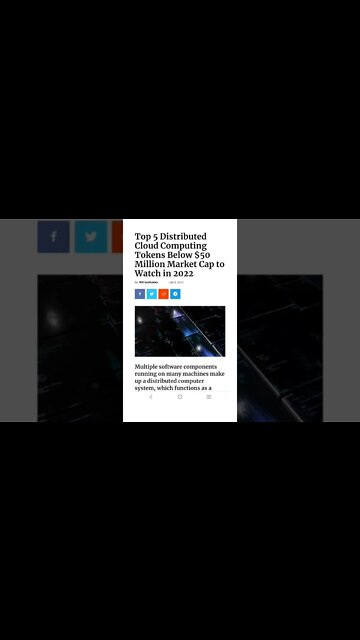 Top 5 Cloud Computing Tokens Below $50 Million Market Cap to Watch in 2022 #cryptomash