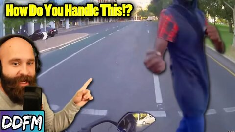 Pedestrian Punches Motorcycle Rider, Wheelie Crash, & Motorcycle Lane Splitting Hooligans!