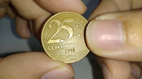 MOEDA DE 25 CENTAVOS DOS ANOS 1998 1999 E 2000 - VEJA DETALHES E QUANTO VALE - ATUALIZADO 2020