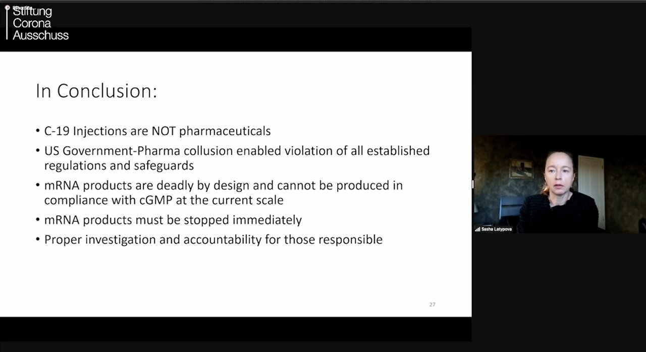 Corona Committee sess124 30-09-22 Sasha Latypova Pfizer cov vaccine - evidence of fraud