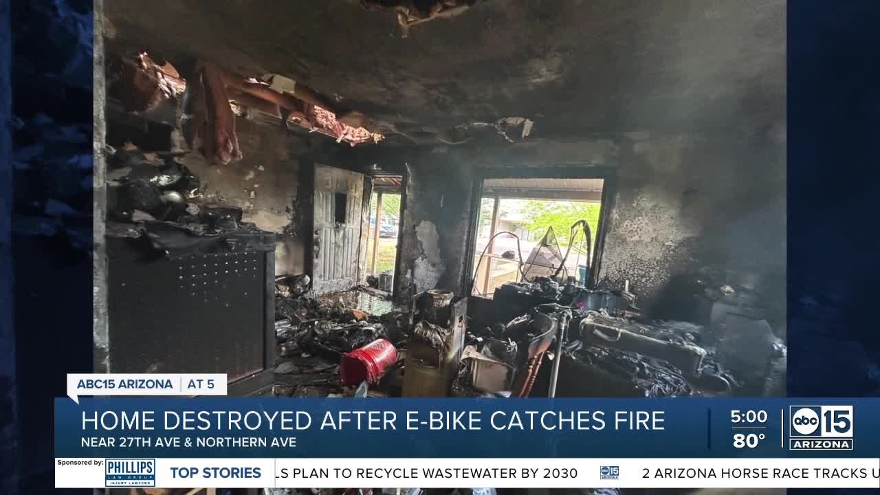 E-bike catches north Phoenix home on fire, displaces family