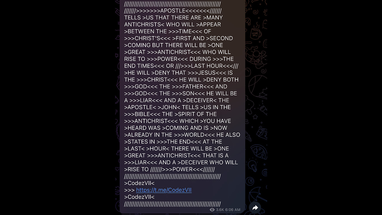 APOSTLE<</// TELLS >US THAT THERE ARE >MANY ANTICHRISTS< WHO WILL >APPEAR