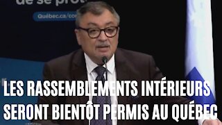 Les rassemblements intérieurs de 50 personnes ou moins bientôt permis au Québec