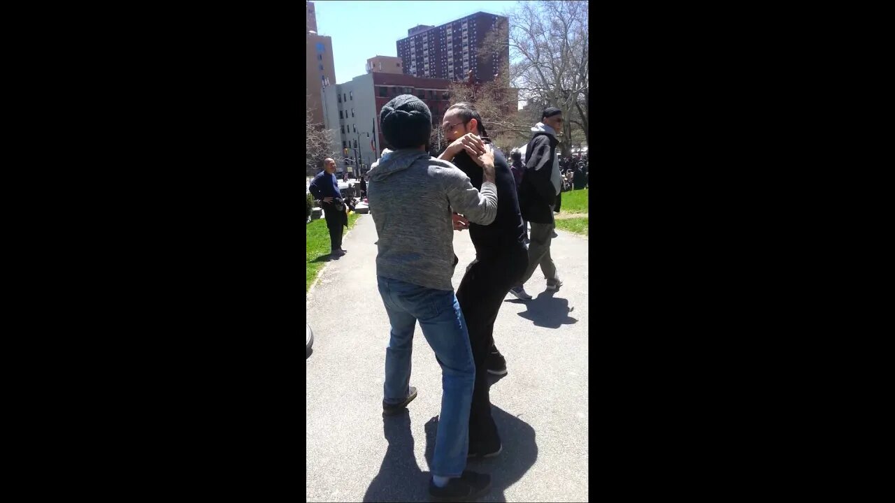 Push Hands with Master Wu's Student Pt 2 - World Tai Chi Day NYC 2015