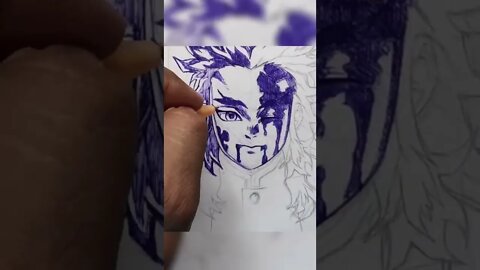 TIME-LAPSE (RENGOKU) ##youtubeshorts #shorts #shortsvideo #sketch#like #ytshorts #demonslayer #viral