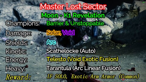 Destiny 2 Master Lost Sector: The Moon - K1 Revelation 11-28-21