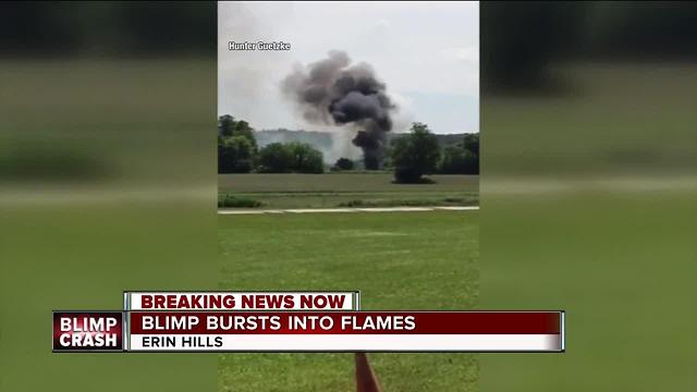 Blimp crashes and explodes into flames near U.S Open golf course