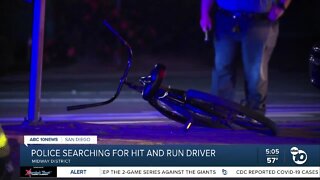 Bicyclist struck by hit-and-run driver in Midway District