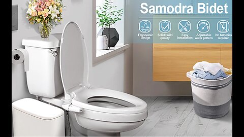 Ultra-Slim Toilet Seat Adjustable Water Pressure Non-Electric Ass Sprayer