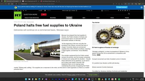 [ Broken News ] Ukraine no longer gets free fuel from Poland; fuel supply is now on commercial basis