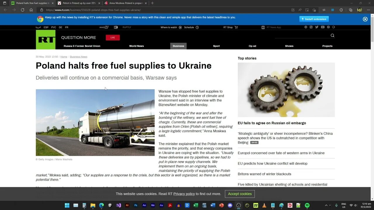 [ Broken News ] Ukraine no longer gets free fuel from Poland; fuel supply is now on commercial basis