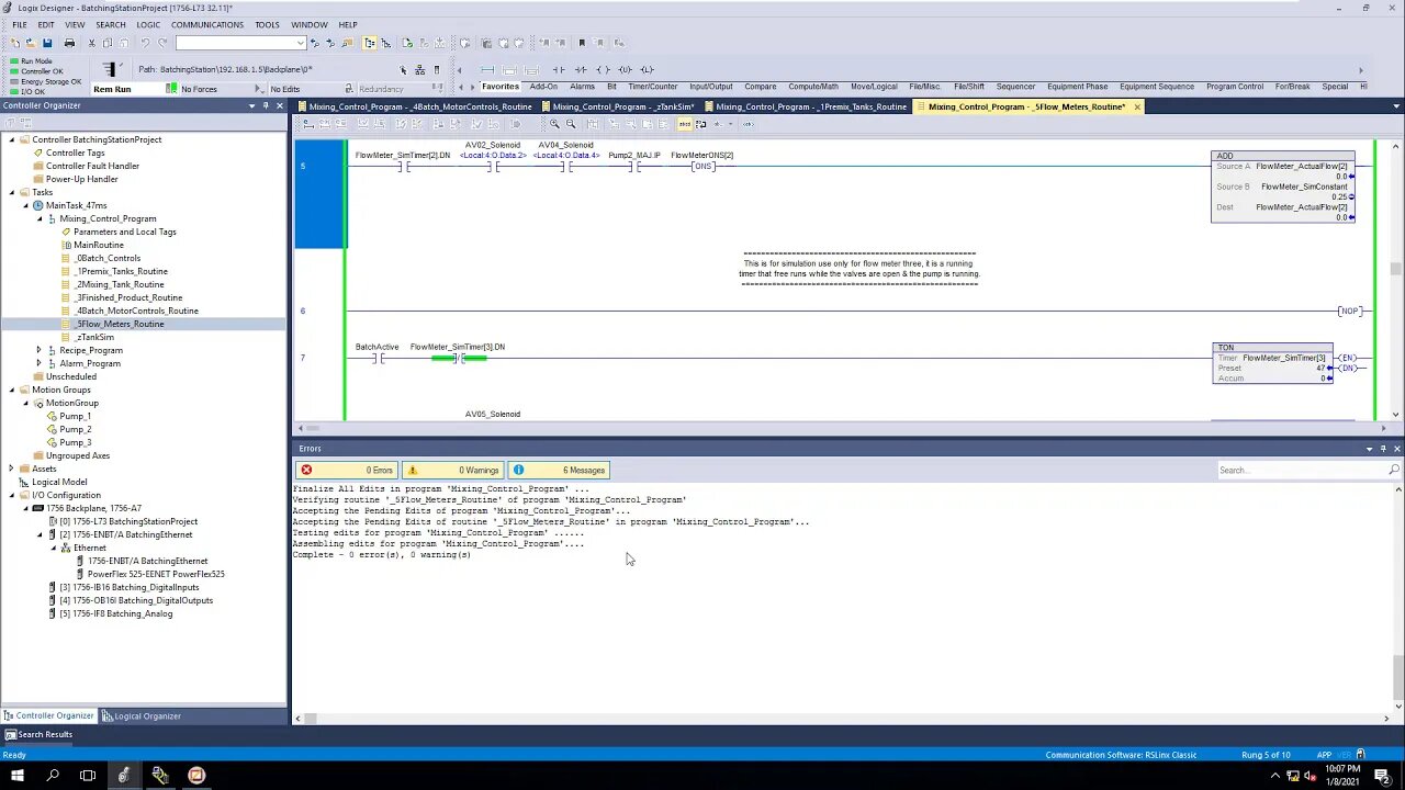 PLC Controls Simulation For Flow Meters | Batching PLC Day-31