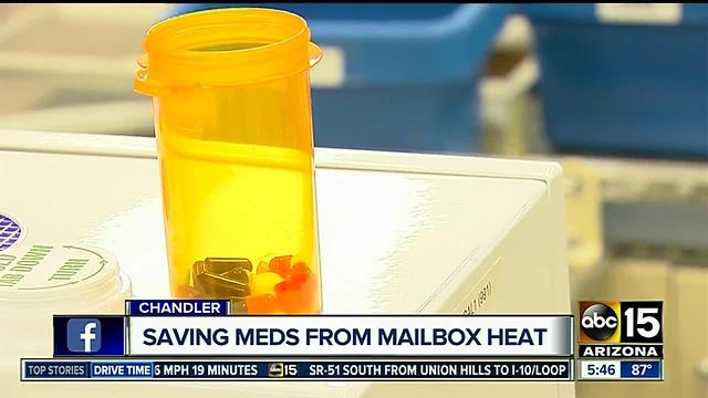 Saving medications from mailbox heat