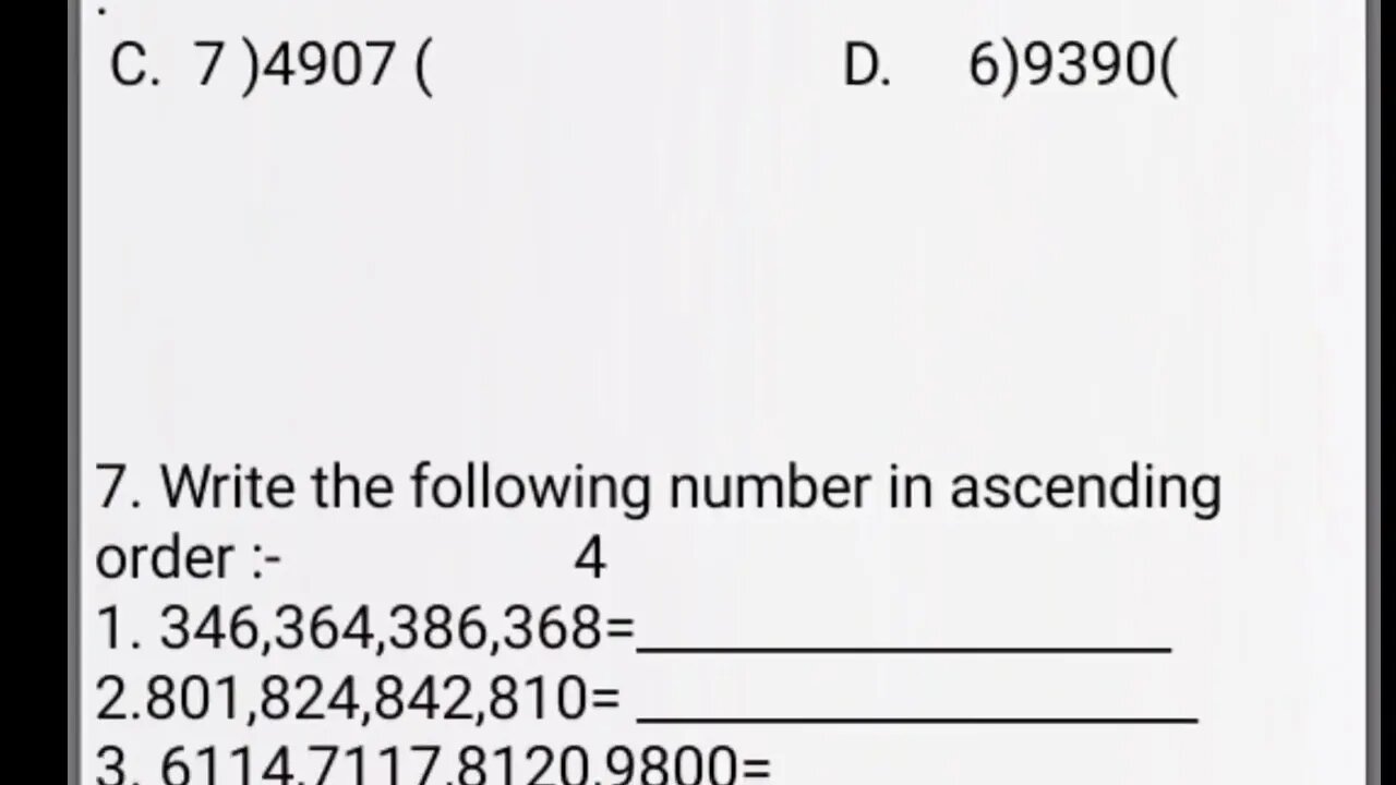 Class 3 Maths Sample Paper for Half yearly Examination Class 3 Maths