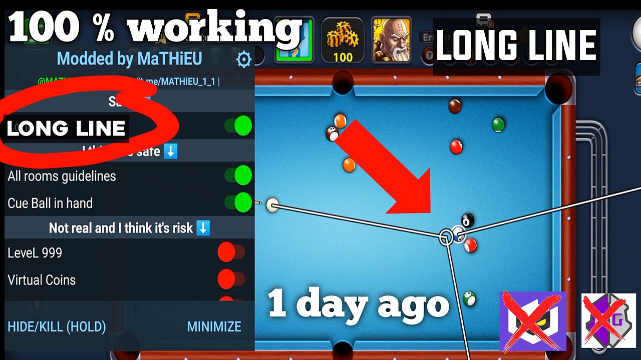 long line in 8 ball pool hack || 100% 8 Ball Pool Anti Ban Tool 2022 ,mediafire