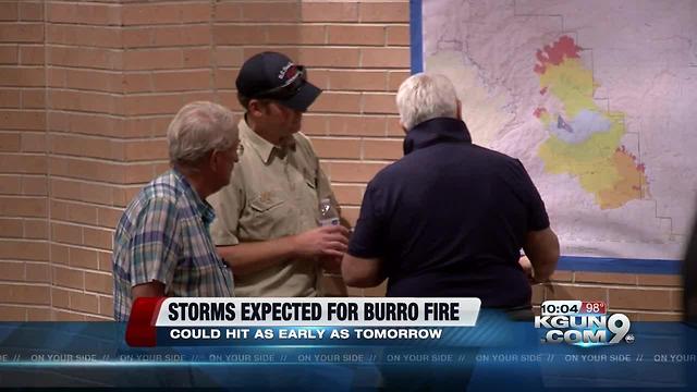 Storms are expected to hit over Burro Fire starting this weekend