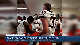 Cale Cabbiness celebrates sealing OSU win