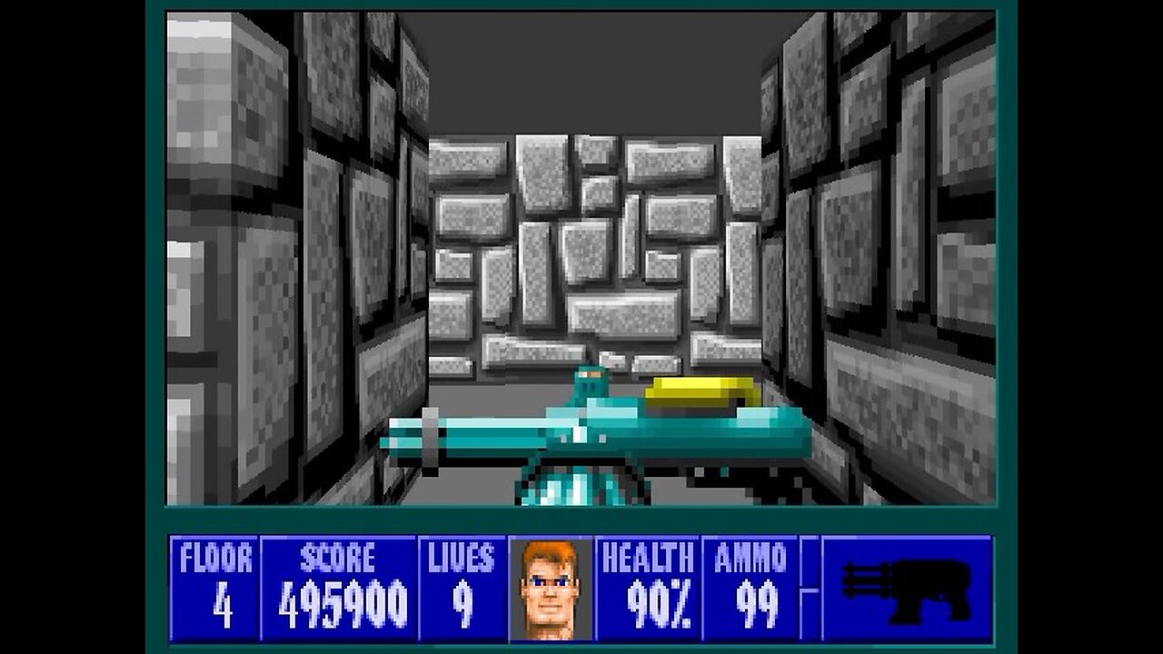 Wolfenstein 3D, DOS, 1992 - 100% Complete, Episode 1 Floor 4