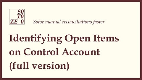 Identifying Open Items on Suspense/Control/Customer Account (full version)