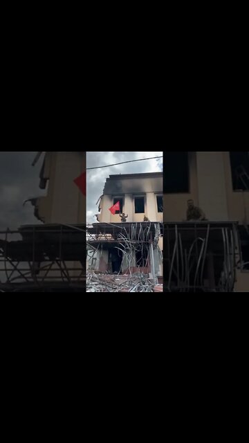 Russian, Chechen & Allied Forces Hoisted The Victory Banner Over The Admin Building In Lisichansk