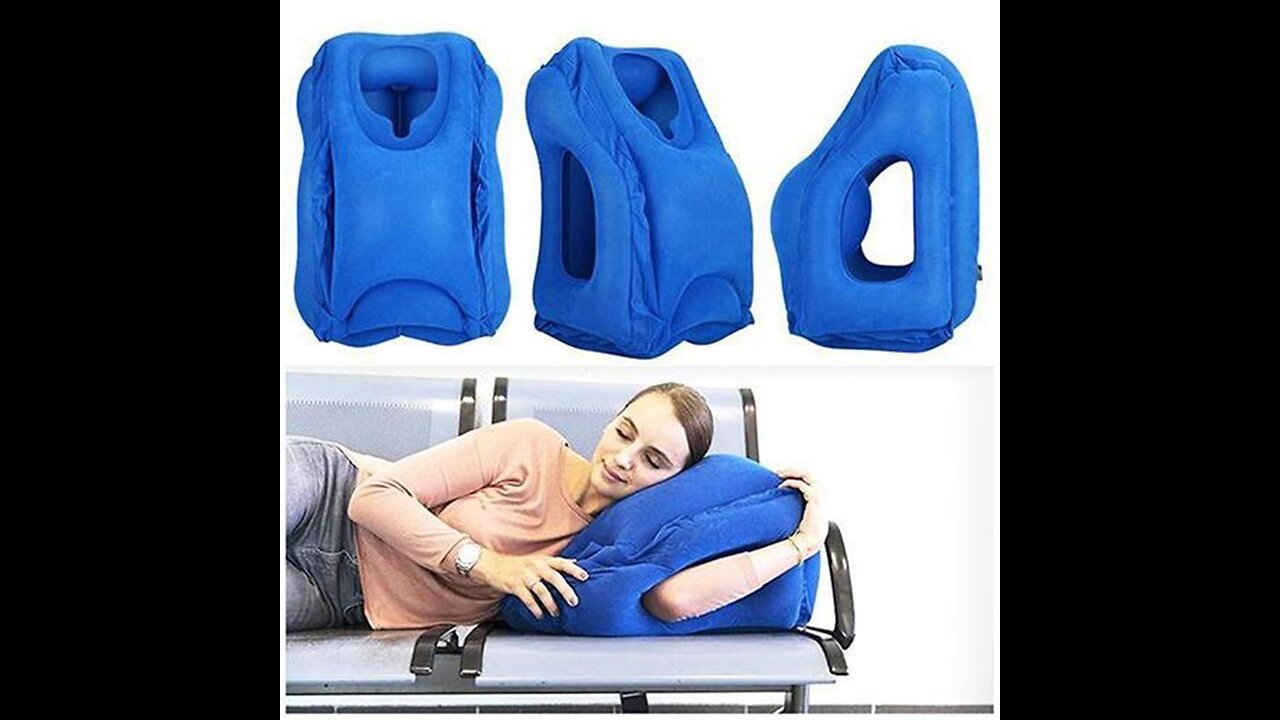 1pc Inflatable Air Cushion Travel Pillow Headrest Chin Support Cushions