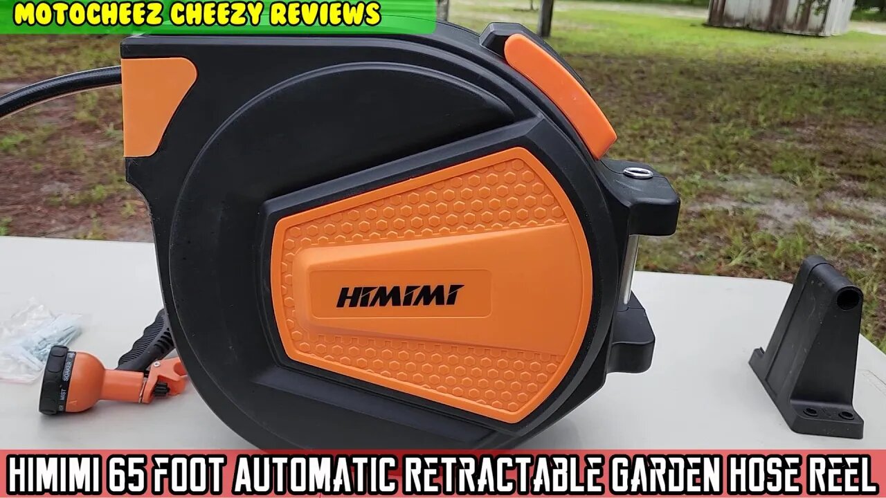 Himimi 1/2" x 65 foot Automatic Retractable Garden Hose Reel,110 psi 6' connect hose model NW-D20