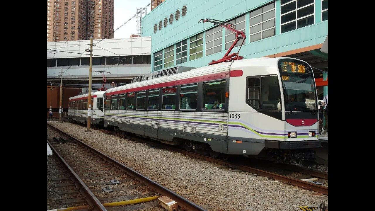 Light Rail Phase 1 1033-1040 @ 505 to Siu Hong 輕鐵1033-1040行走505線往兆康行車片段