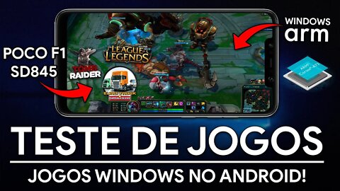 Testando JOGOS no Windows 10 ARM para ANDROID | Windows 10 ARM on Android | Windows 10 ARM Poco F1