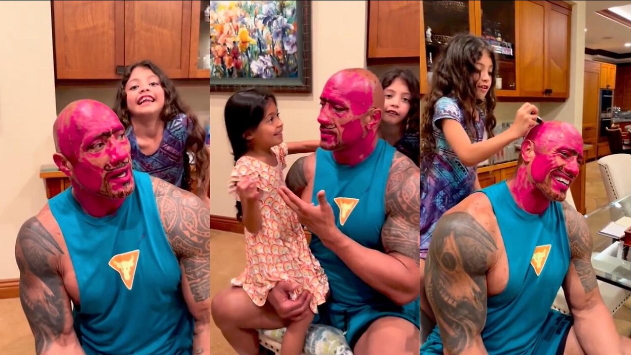 Dwayne Johnson's Daughters Give Him a Makeover - Hilarious Results!