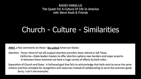 Church - Culture - Similarities