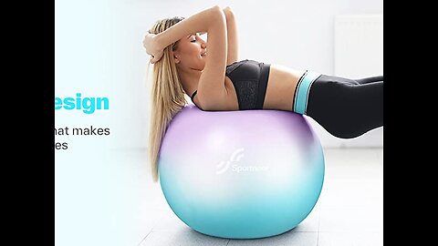 Sportneer Exercise Ball - Extra Thick Yoga Ball with Barre Ball and Quick Pump - Anti-Burst and...