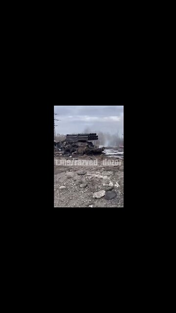 Video of the 2 destroyed MLRS in Kharkov used to target civilians in Kharkiv. One became a crater.