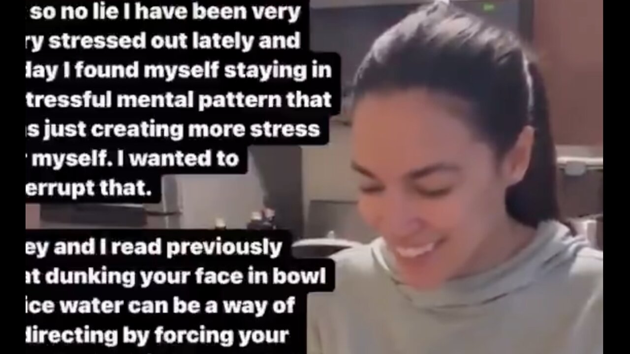 AOC Dunks Head in Ice Water as a 'Stress Reliever'